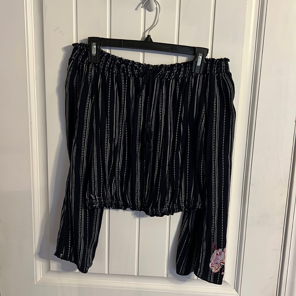 Navy blue off the shoulder top